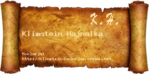 Klimstein Hajnalka névjegykártya